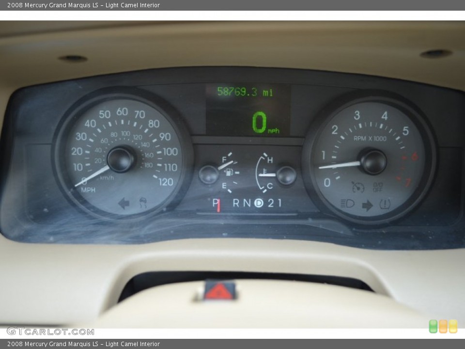 Light Camel Interior Gauges for the 2008 Mercury Grand Marquis LS #90381522