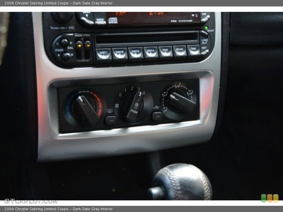 Dark Slate Gray Interior Controls for the 2004 Chrysler Sebring Limited Coupe #90385514