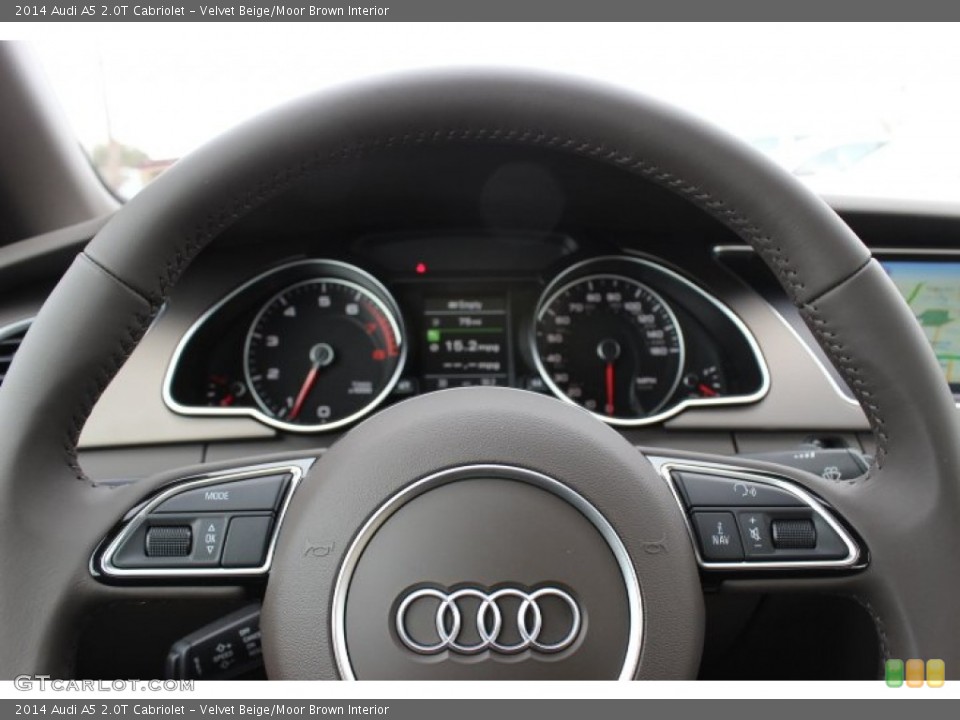 Velvet Beige/Moor Brown Interior Steering Wheel for the 2014 Audi A5 2.0T Cabriolet #90396281