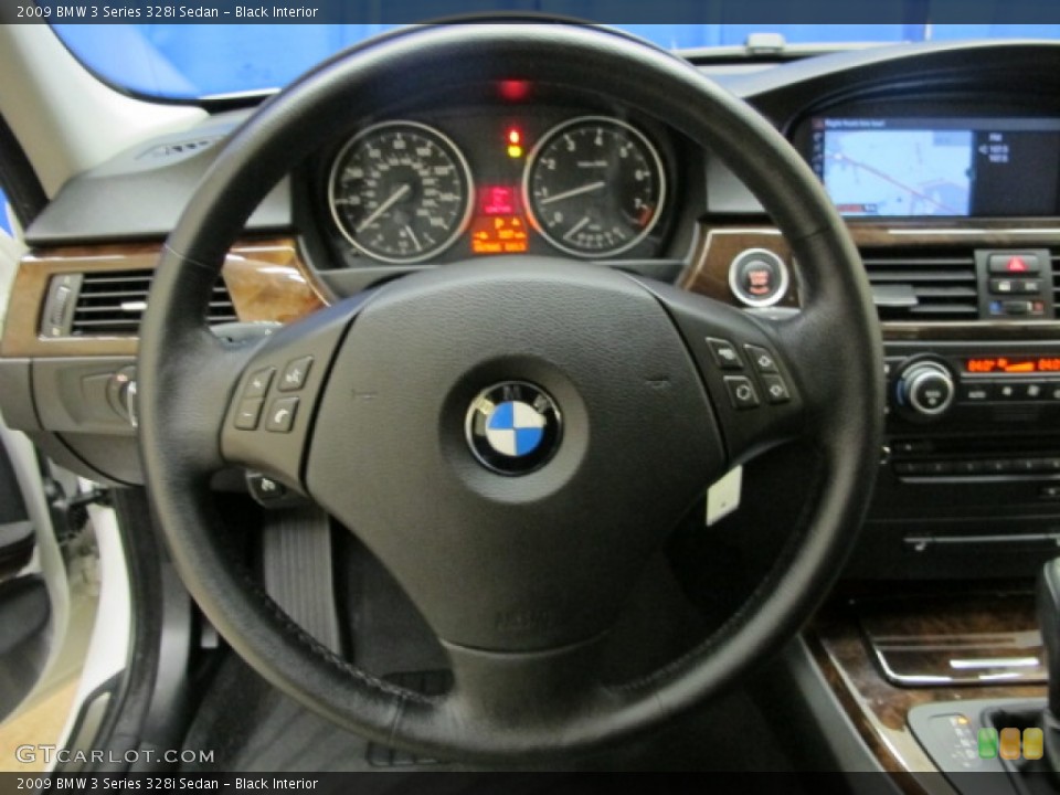 Black Interior Steering Wheel for the 2009 BMW 3 Series 328i Sedan #90399619