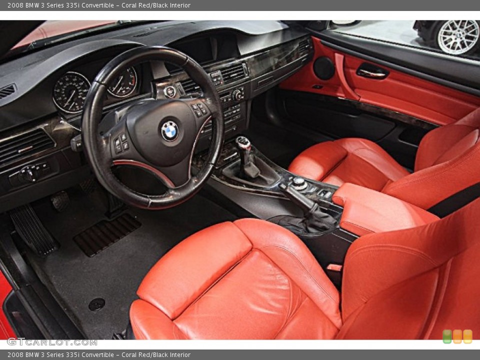 Coral Red/Black Interior Prime Interior for the 2008 BMW 3 Series 335i Convertible #90410748