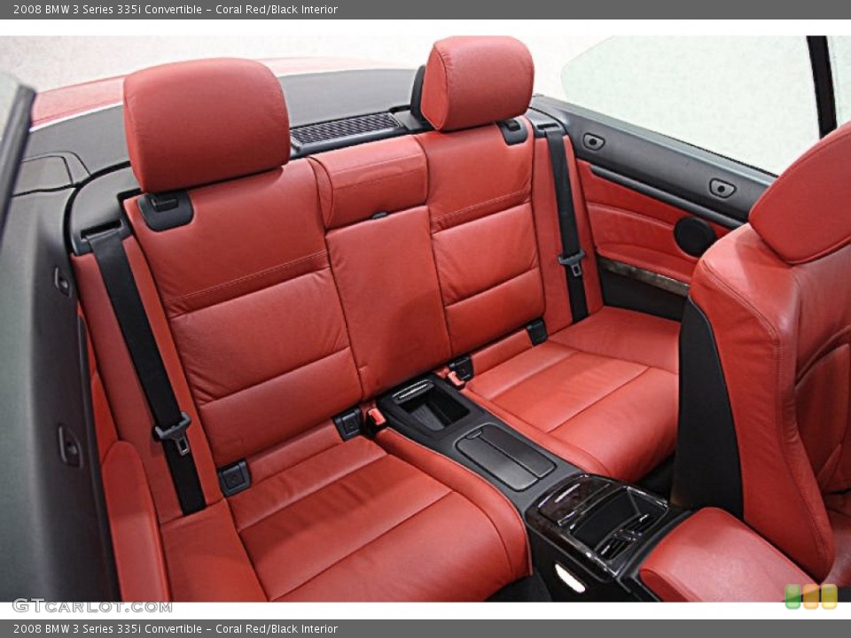Coral Red/Black Interior Rear Seat for the 2008 BMW 3 Series 335i Convertible #90410838