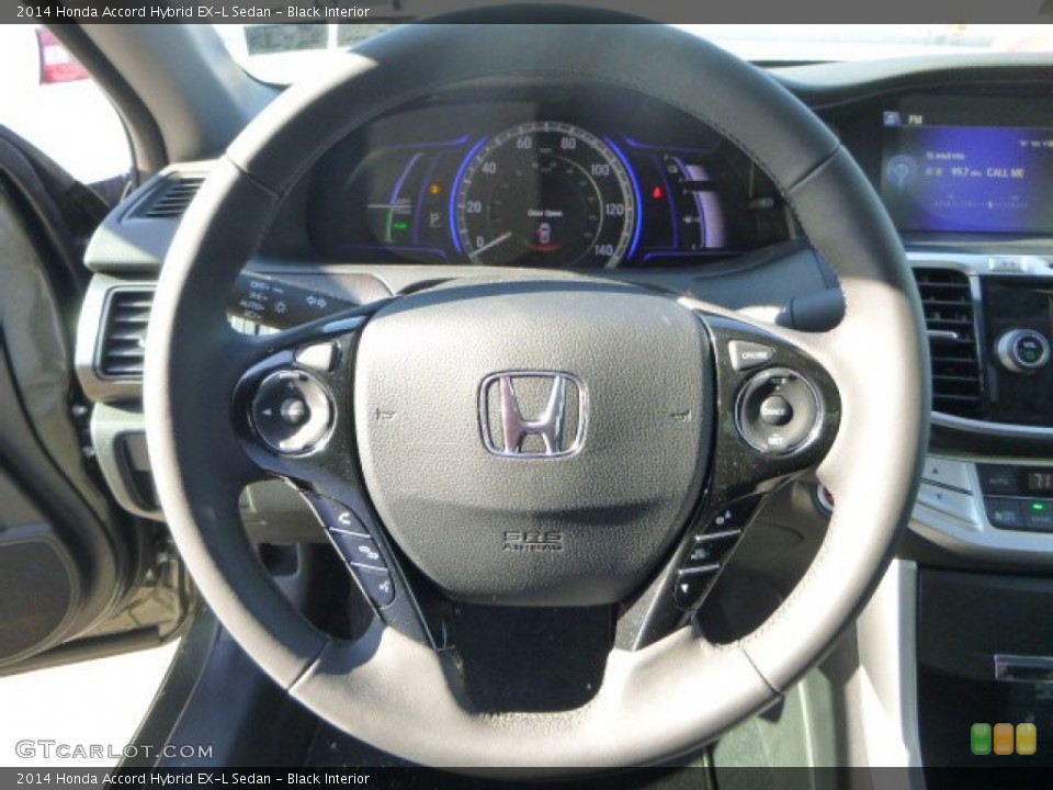 Black Interior Steering Wheel for the 2014 Honda Accord Hybrid EX-L Sedan #90414219