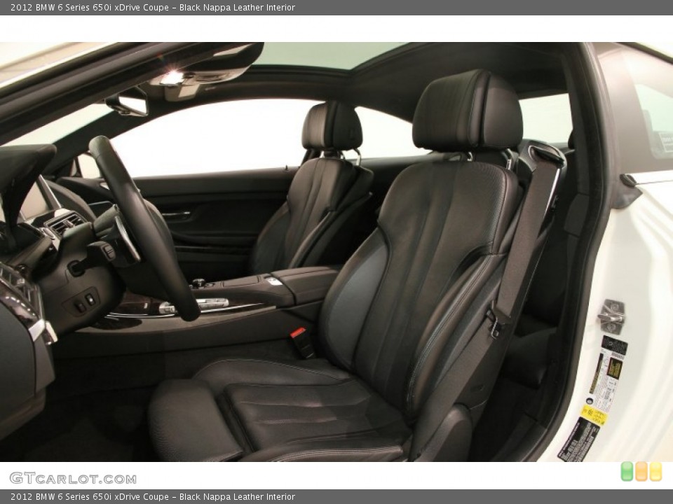Black Nappa Leather Interior Front Seat for the 2012 BMW 6 Series 650i xDrive Coupe #90430572