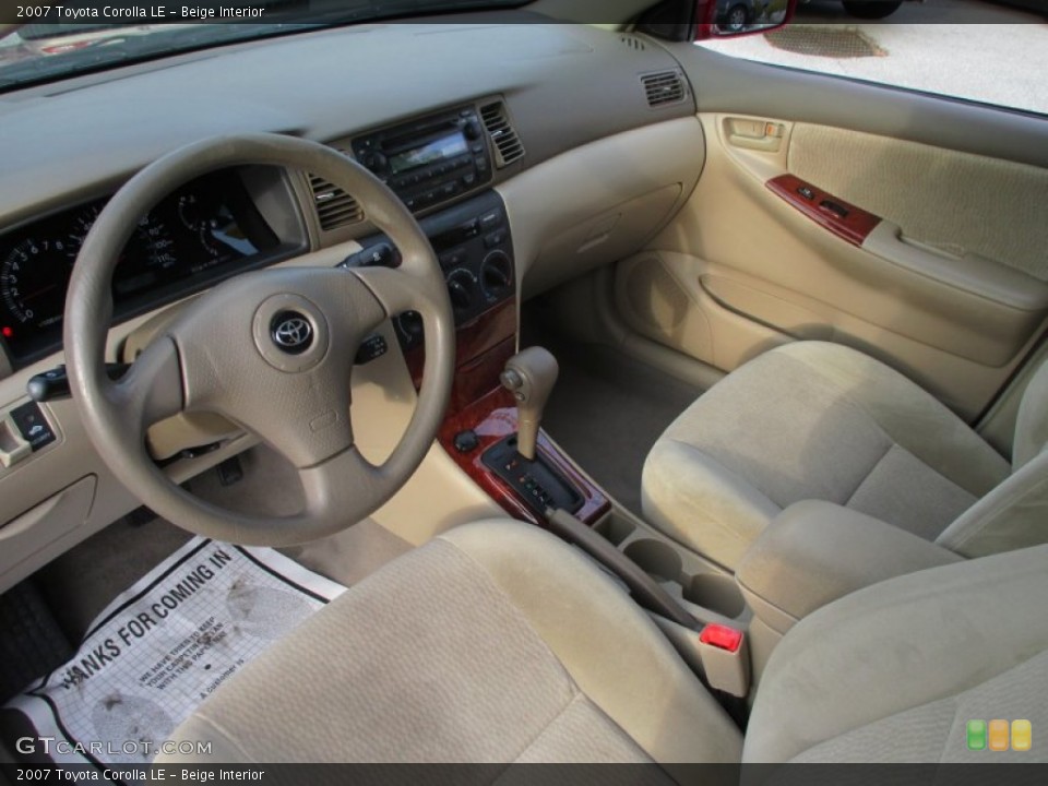 Beige Interior Prime Interior for the 2007 Toyota Corolla LE #90436350
