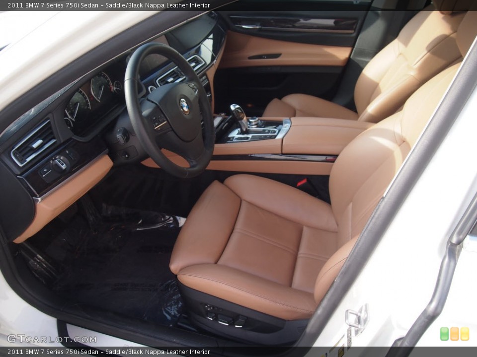 Saddle/Black Nappa Leather Interior Front Seat for the 2011 BMW 7 Series 750i Sedan #90454803