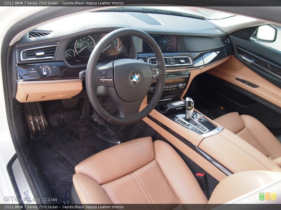 Saddle/Black Nappa Leather 2011 BMW 7 Series Interiors