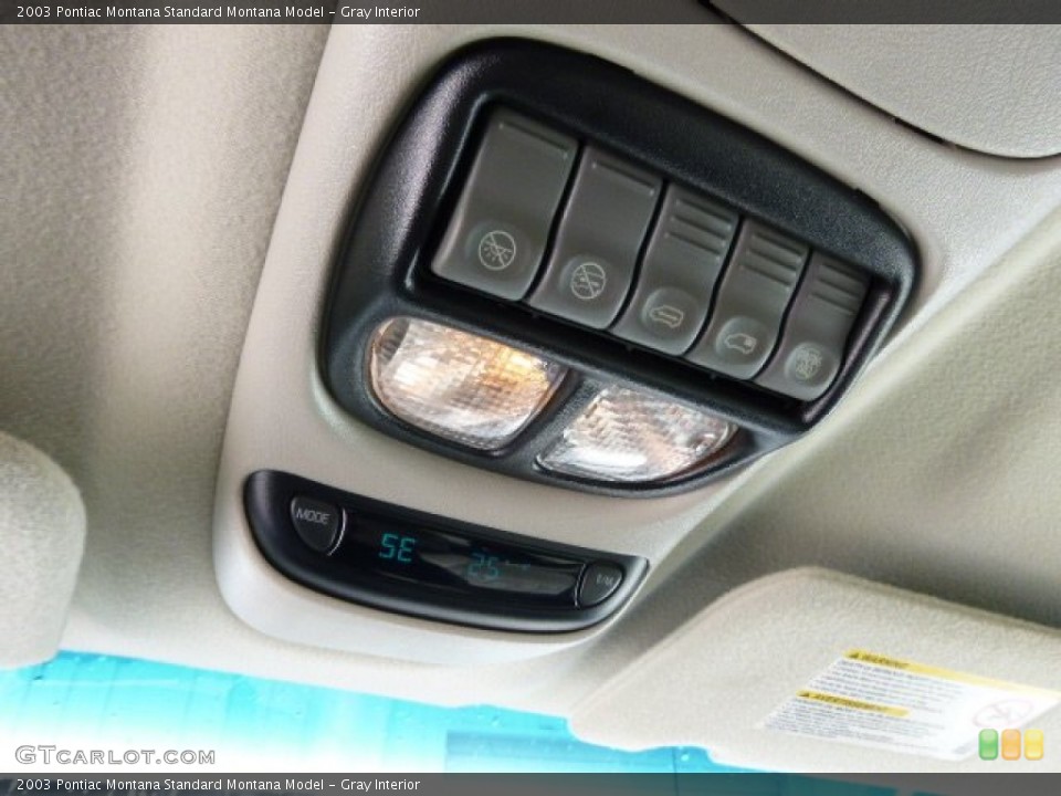 Gray Interior Controls for the 2003 Pontiac Montana  #90481430