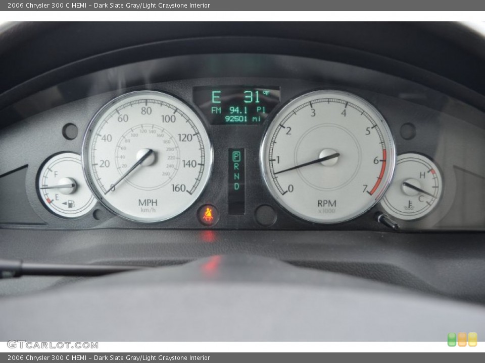 Dark Slate Gray/Light Graystone Interior Gauges for the 2006 Chrysler 300 C HEMI #90501645
