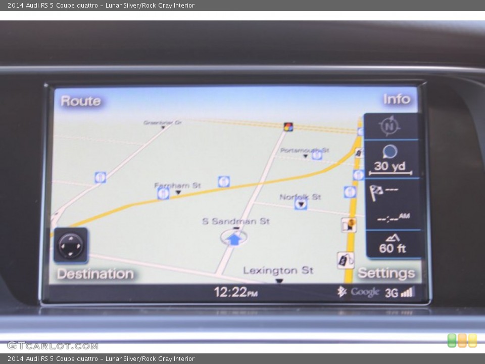 Lunar Silver/Rock Gray Interior Navigation for the 2014 Audi RS 5 Coupe quattro #90532013