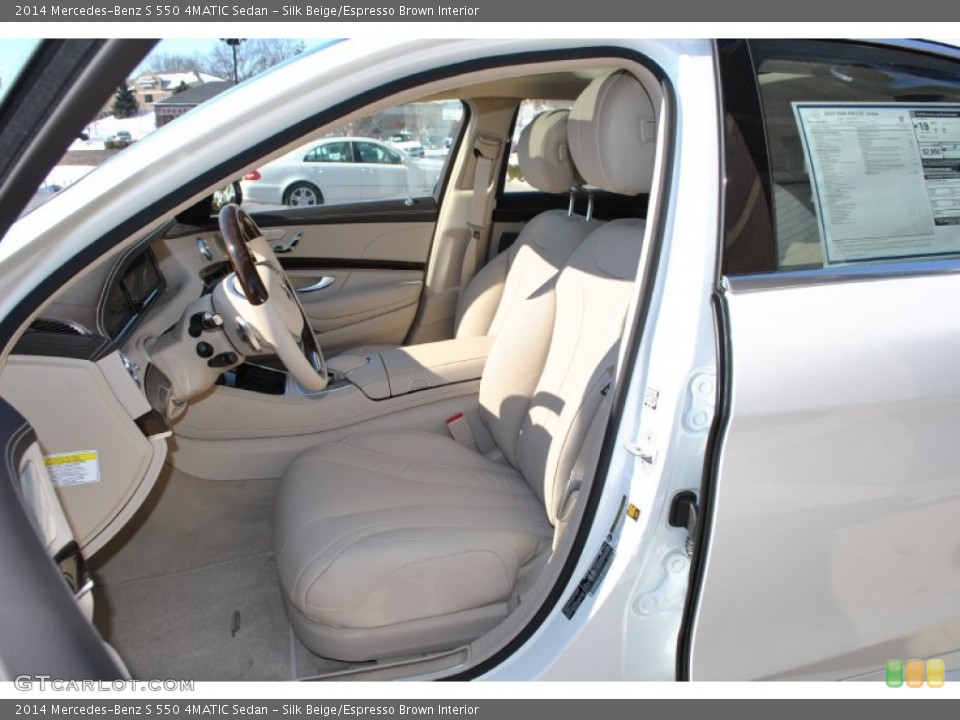 Silk Beige/Espresso Brown Interior Photo for the 2014 Mercedes-Benz S 550 4MATIC Sedan #90536129