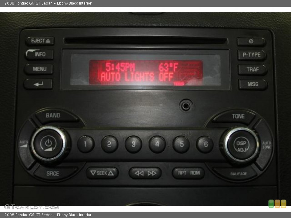 Ebony Black Interior Audio System for the 2008 Pontiac G6 GT Sedan #90544718