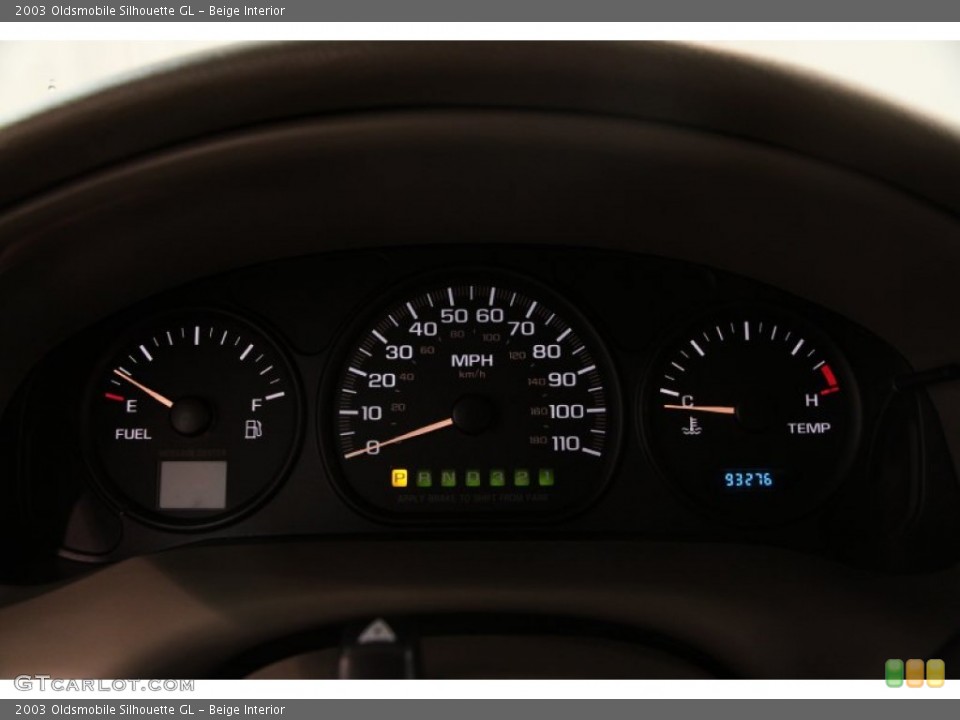 Beige Interior Gauges for the 2003 Oldsmobile Silhouette GL #90562845