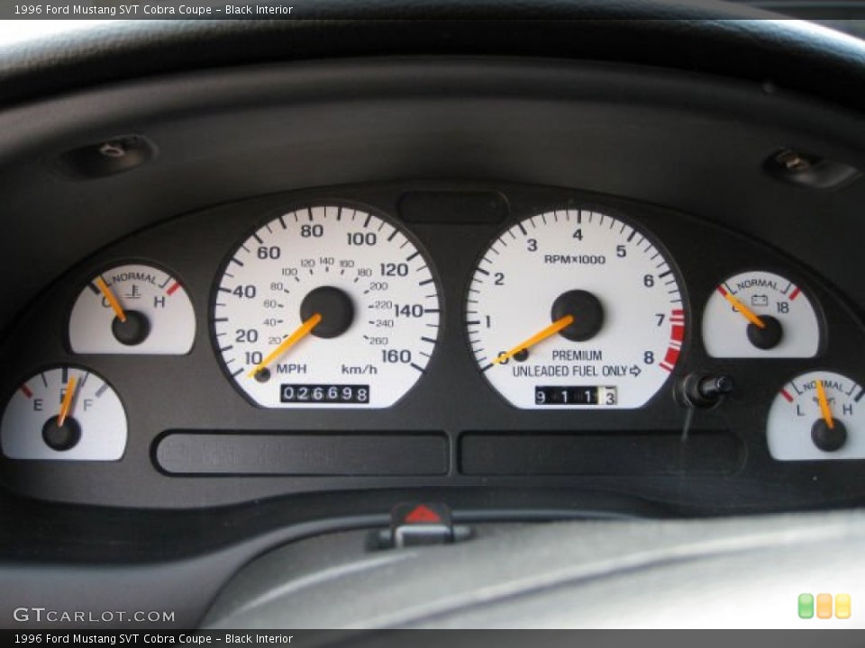 Black Interior Gauges for the 1996 Ford Mustang SVT Cobra Coupe #90563858