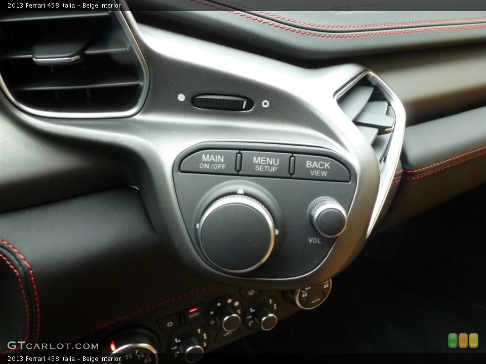 Beige Interior Controls for the 2013 Ferrari 458 Italia #90582199
