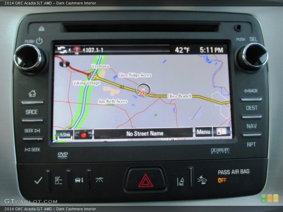 Dark Cashmere Interior Navigation for the 2014 GMC Acadia SLT AWD #90587770