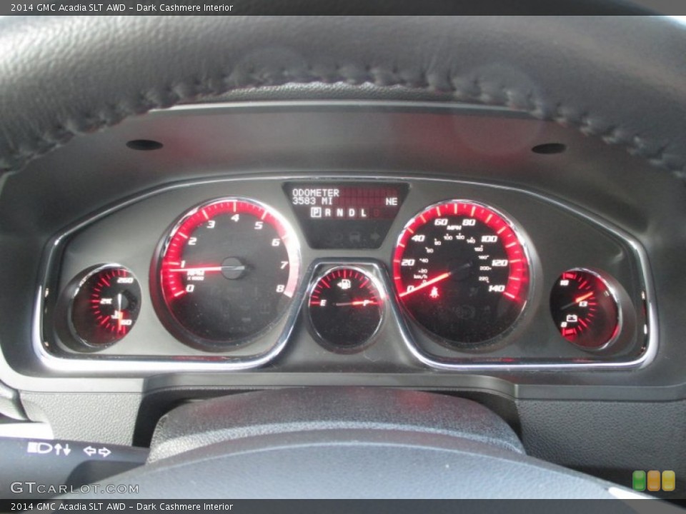 Dark Cashmere Interior Gauges for the 2014 GMC Acadia SLT AWD #90587857