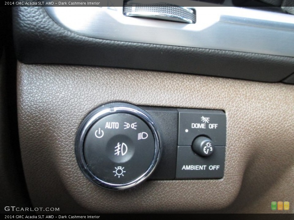 Dark Cashmere Interior Controls for the 2014 GMC Acadia SLT AWD #90587911