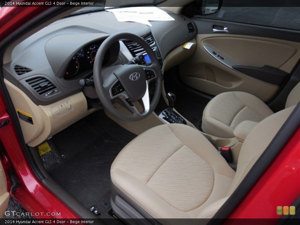 Beige Interior Prime Interior for the 2014 Hyundai Accent GLS 4 Door #90596151