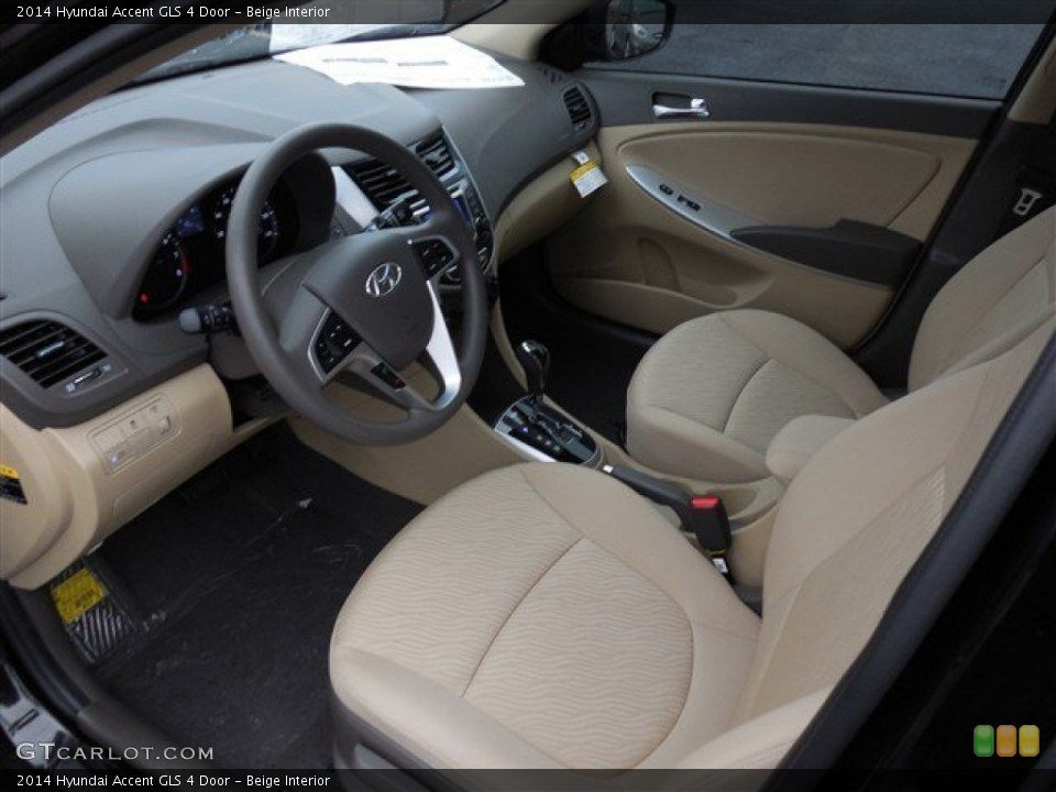 Beige Interior Prime Interior for the 2014 Hyundai Accent GLS 4 Door #90596474