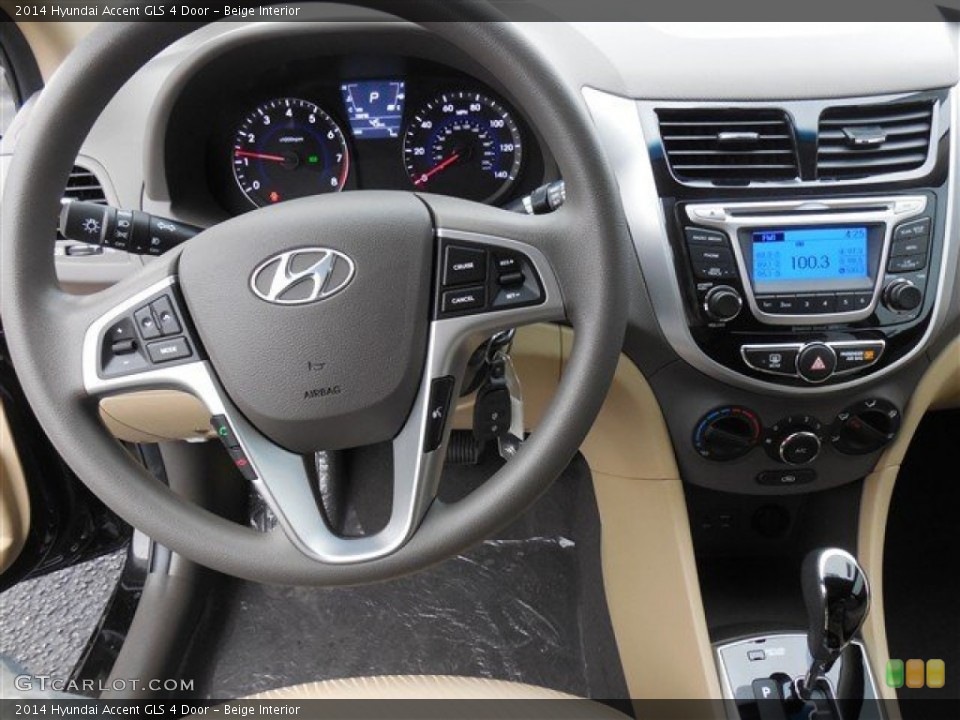 Beige Interior Dashboard for the 2014 Hyundai Accent GLS 4 Door #90596492
