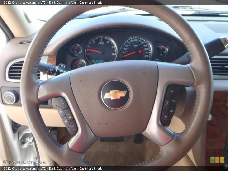 Dark Cashmere/Light Cashmere Interior Steering Wheel for the 2012 Chevrolet Avalanche LTZ #90598979