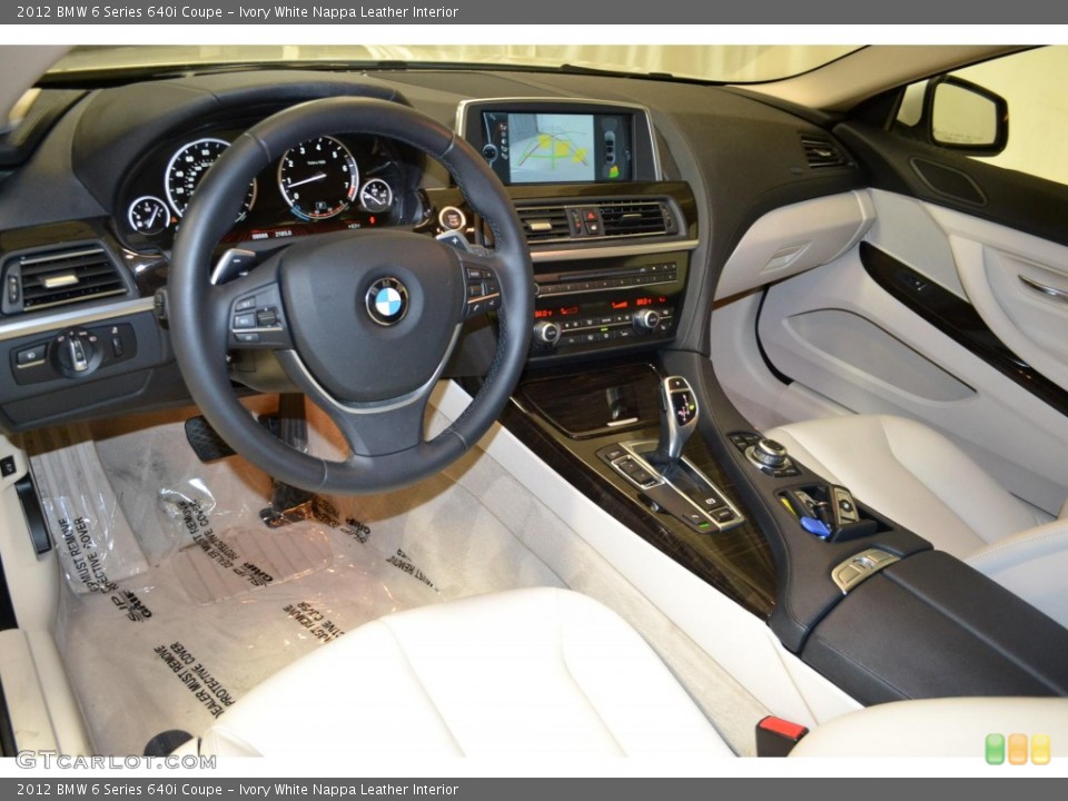 Ivory White Nappa Leather Interior Prime Interior for the 2012 BMW 6 Series 640i Coupe #90623523