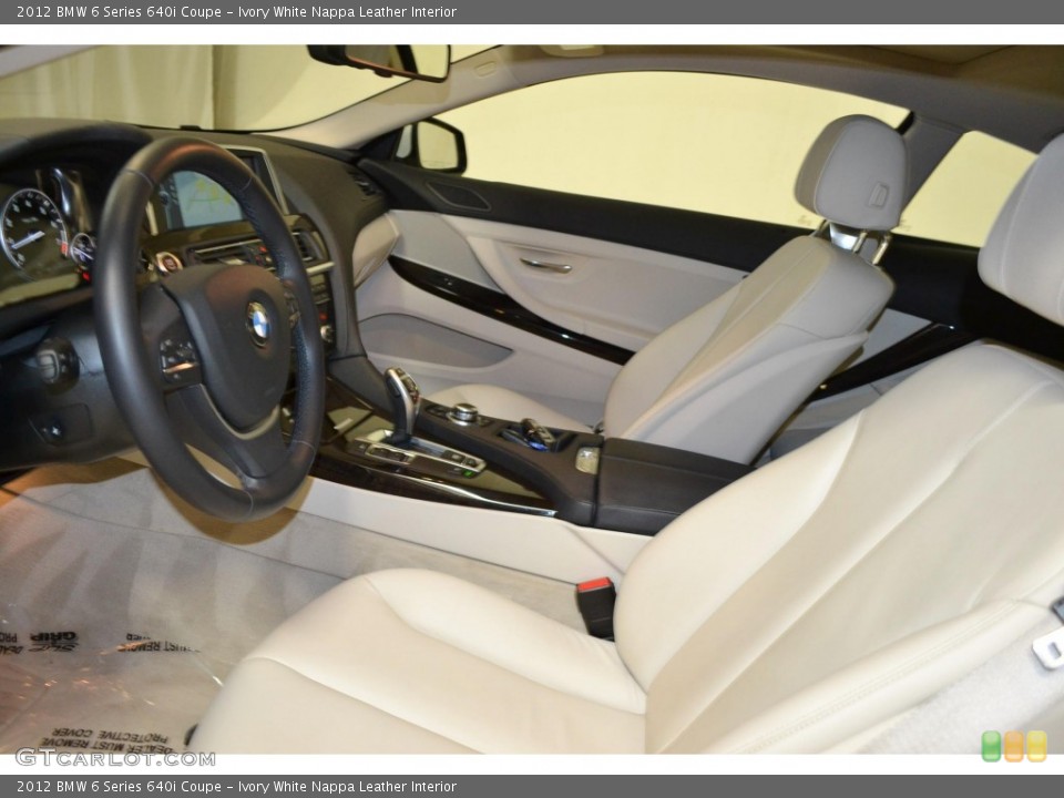 Ivory White Nappa Leather Interior Front Seat for the 2012 BMW 6 Series 640i Coupe #90623558