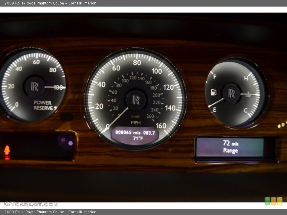 Cornsilk Interior Gauges for the 2009 Rolls-Royce Phantom Coupe #90634773