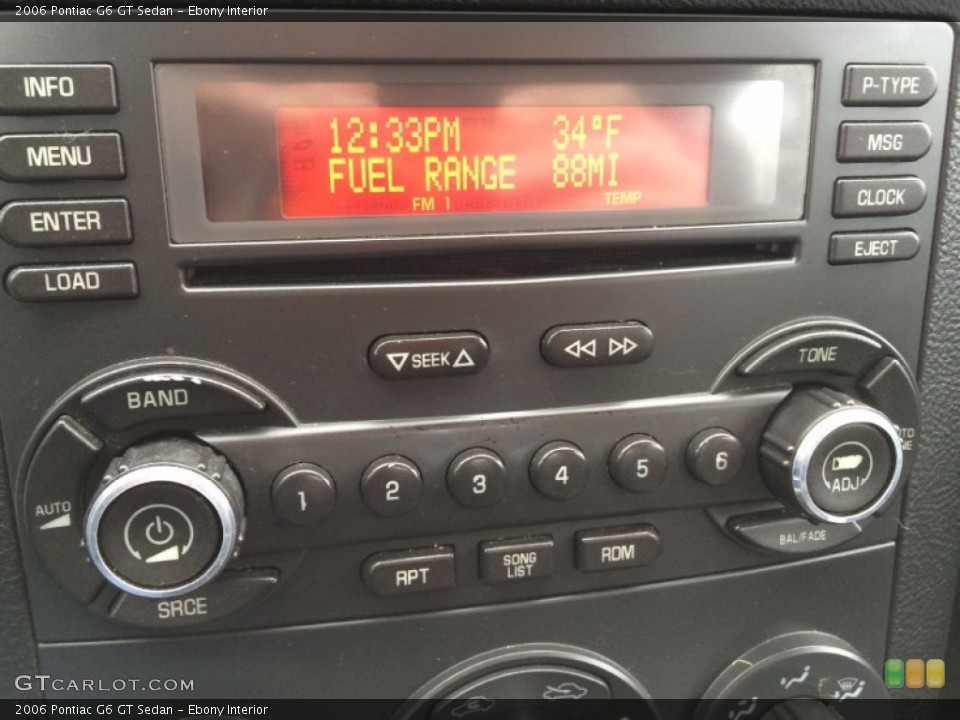 Ebony Interior Audio System for the 2006 Pontiac G6 GT Sedan #90654682