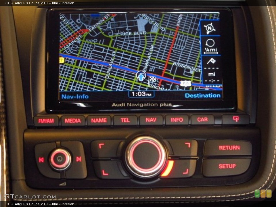 Black Interior Navigation for the 2014 Audi R8 Coupe V10 #90665446