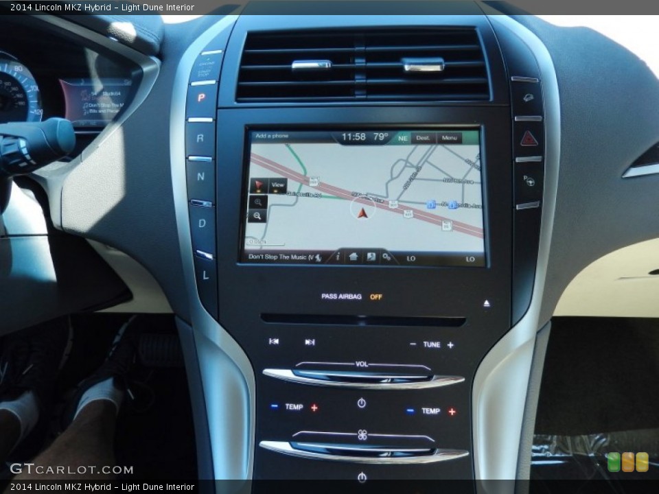 Light Dune Interior Navigation for the 2014 Lincoln MKZ Hybrid #90687172