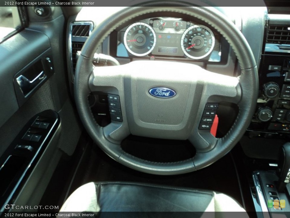 Charcoal Black Interior Steering Wheel for the 2012 Ford Escape Limited #90690899