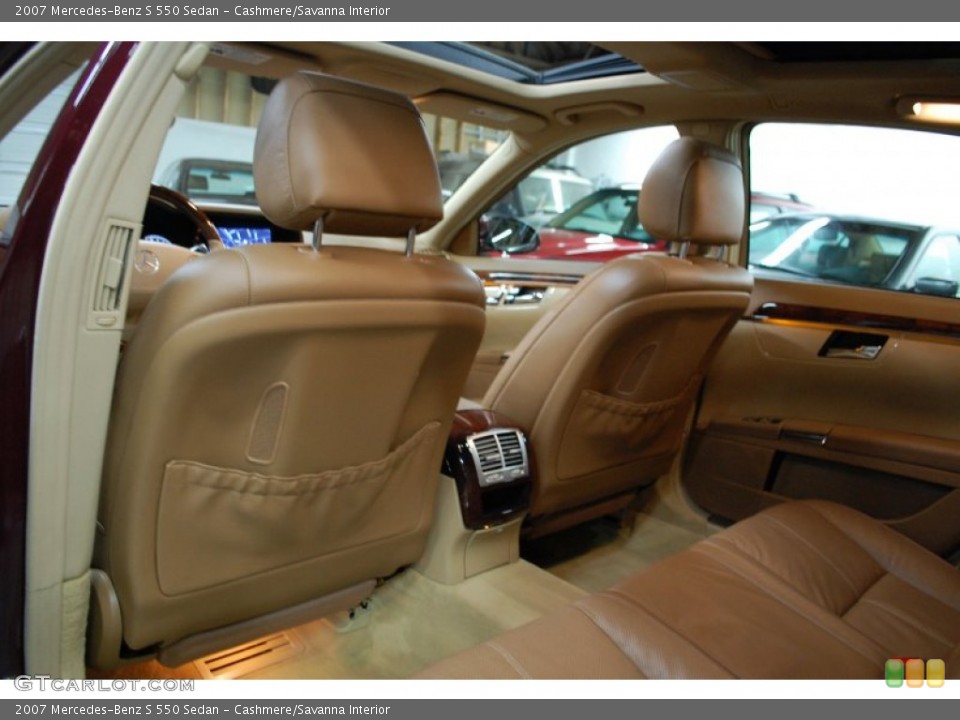 Cashmere/Savanna Interior Rear Seat for the 2007 Mercedes-Benz S 550 Sedan #90692233