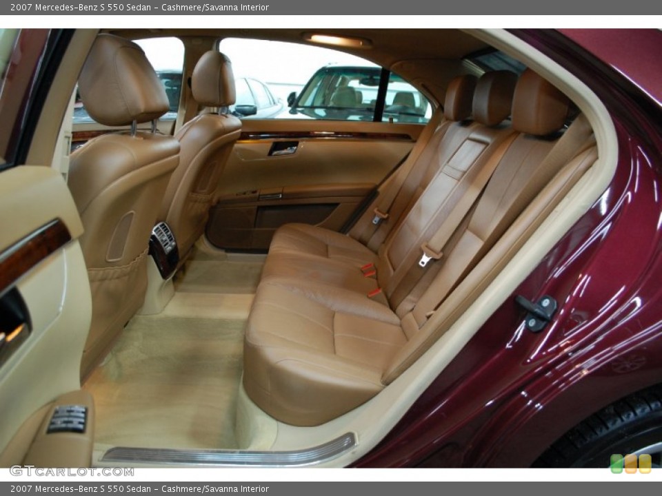 Cashmere/Savanna Interior Rear Seat for the 2007 Mercedes-Benz S 550 Sedan #90692422