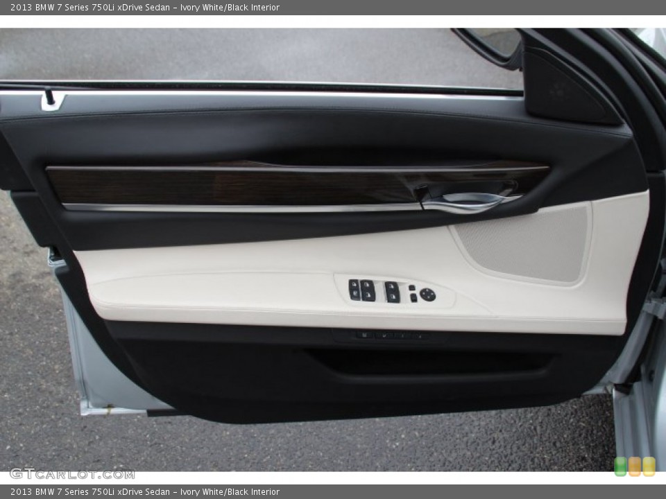 Ivory White/Black Interior Door Panel for the 2013 BMW 7 Series 750Li xDrive Sedan #90700390
