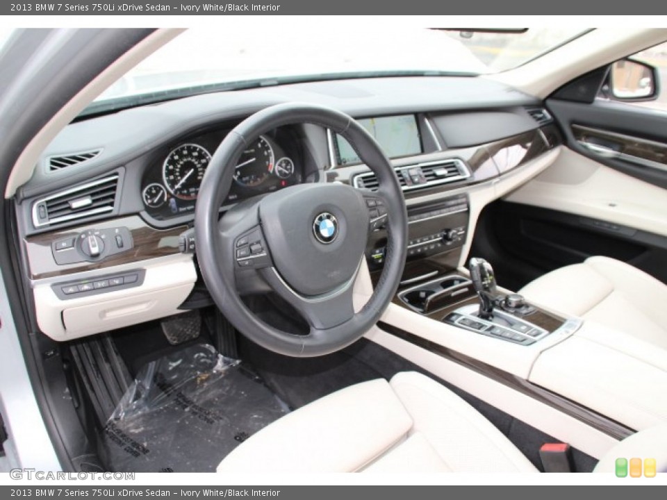 Ivory White/Black 2013 BMW 7 Series Interiors