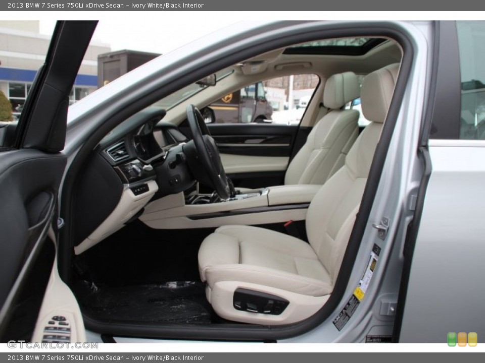 Ivory White/Black Interior Front Seat for the 2013 BMW 7 Series 750Li xDrive Sedan #90700431
