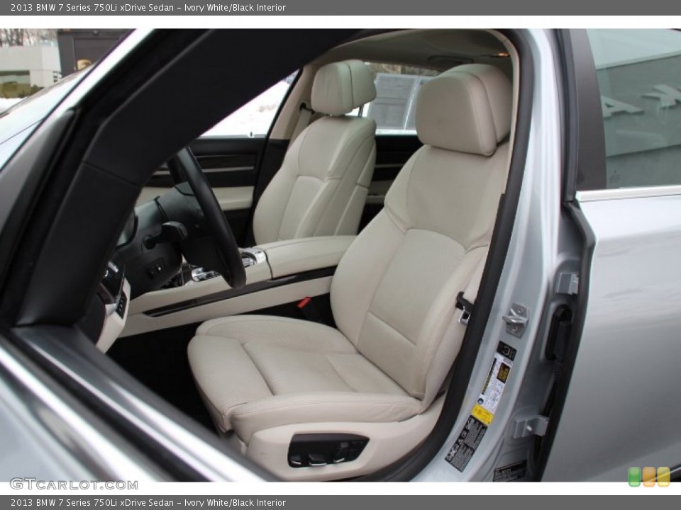 Ivory White/Black Interior Front Seat for the 2013 BMW 7 Series 750Li xDrive Sedan #90700438