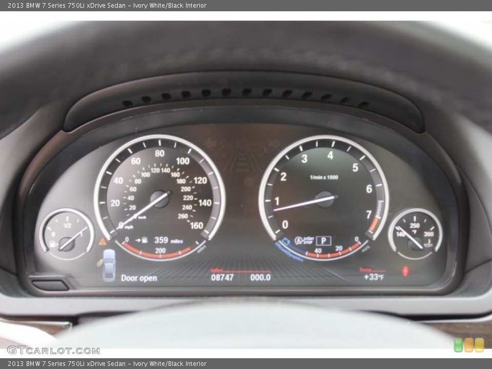 Ivory White/Black Interior Gauges for the 2013 BMW 7 Series 750Li xDrive Sedan #90700561