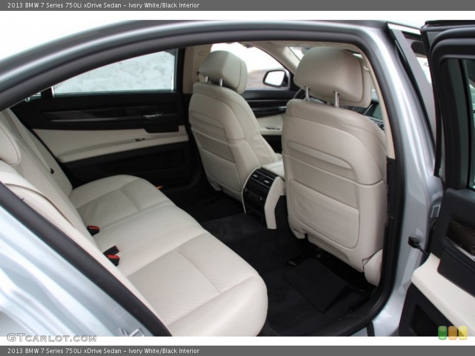 Ivory White/Black Interior Rear Seat for the 2013 BMW 7 Series 750Li xDrive Sedan #90700624