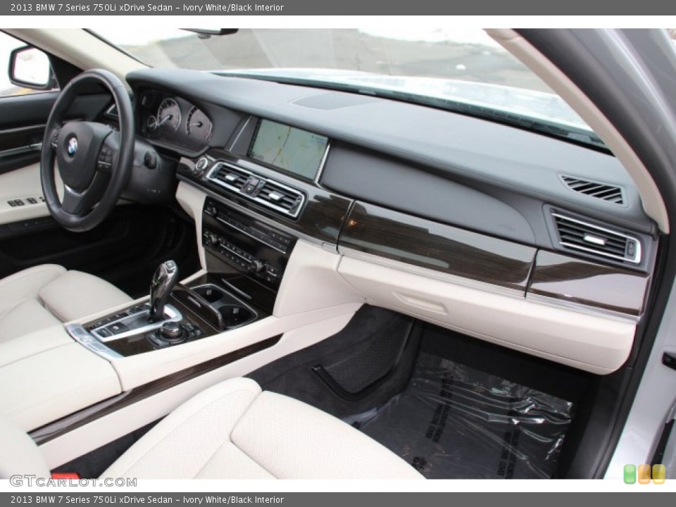Ivory White/Black Interior Dashboard for the 2013 BMW 7 Series 750Li xDrive Sedan #90700810
