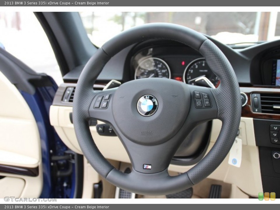 Cream Beige Interior Steering Wheel for the 2013 BMW 3 Series 335i xDrive Coupe #90701374