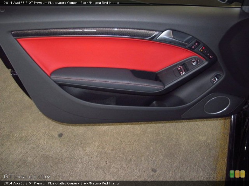 Black/Magma Red Interior Door Panel for the 2014 Audi S5 3.0T Premium Plus quattro Coupe #90709232