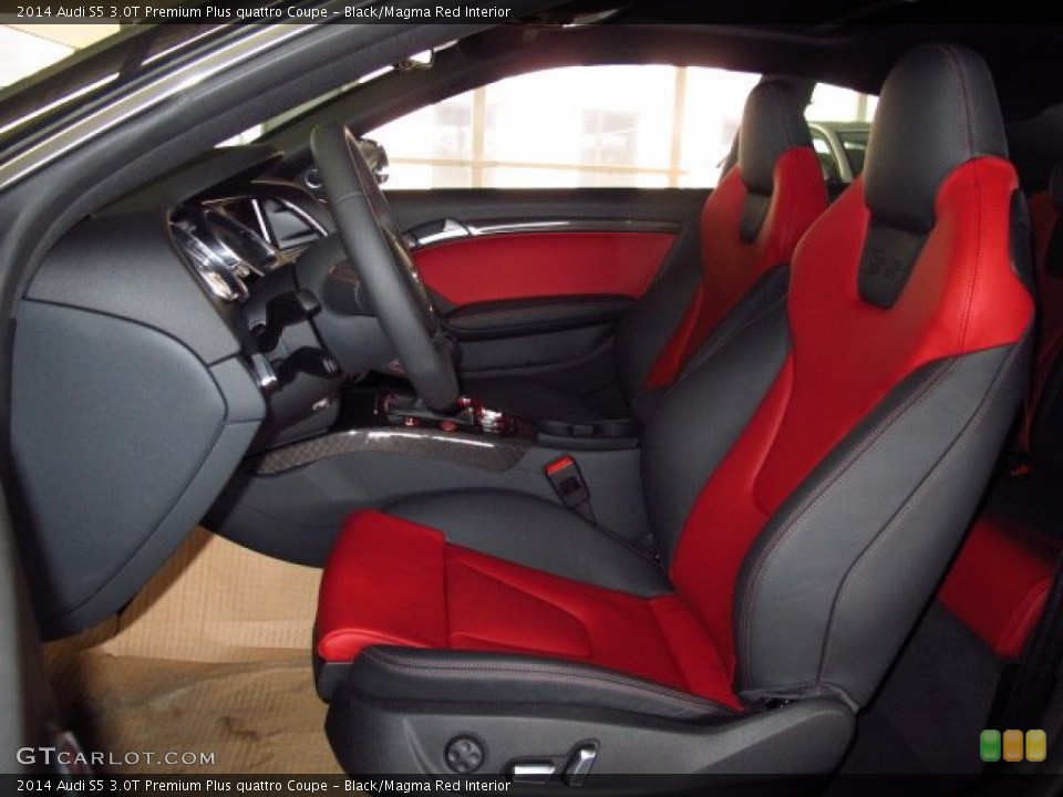 Black/Magma Red Interior Front Seat for the 2014 Audi S5 3.0T Premium Plus quattro Coupe #90709273