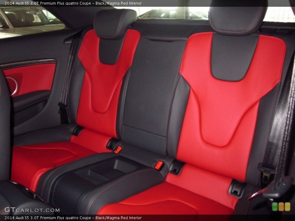Black/Magma Red Interior Rear Seat for the 2014 Audi S5 3.0T Premium Plus quattro Coupe #90709290