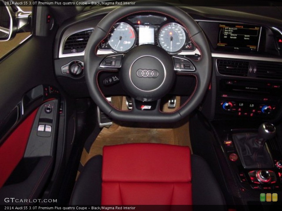 Black/Magma Red Interior Steering Wheel for the 2014 Audi S5 3.0T Premium Plus quattro Coupe #90709300