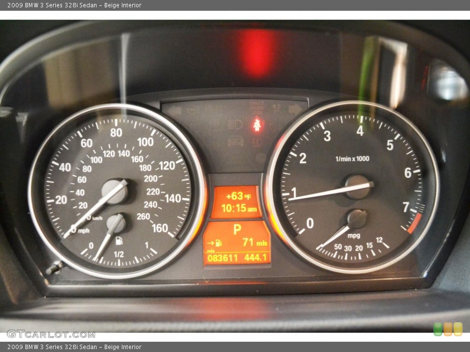 Beige Interior Gauges for the 2009 BMW 3 Series 328i Sedan #90709324