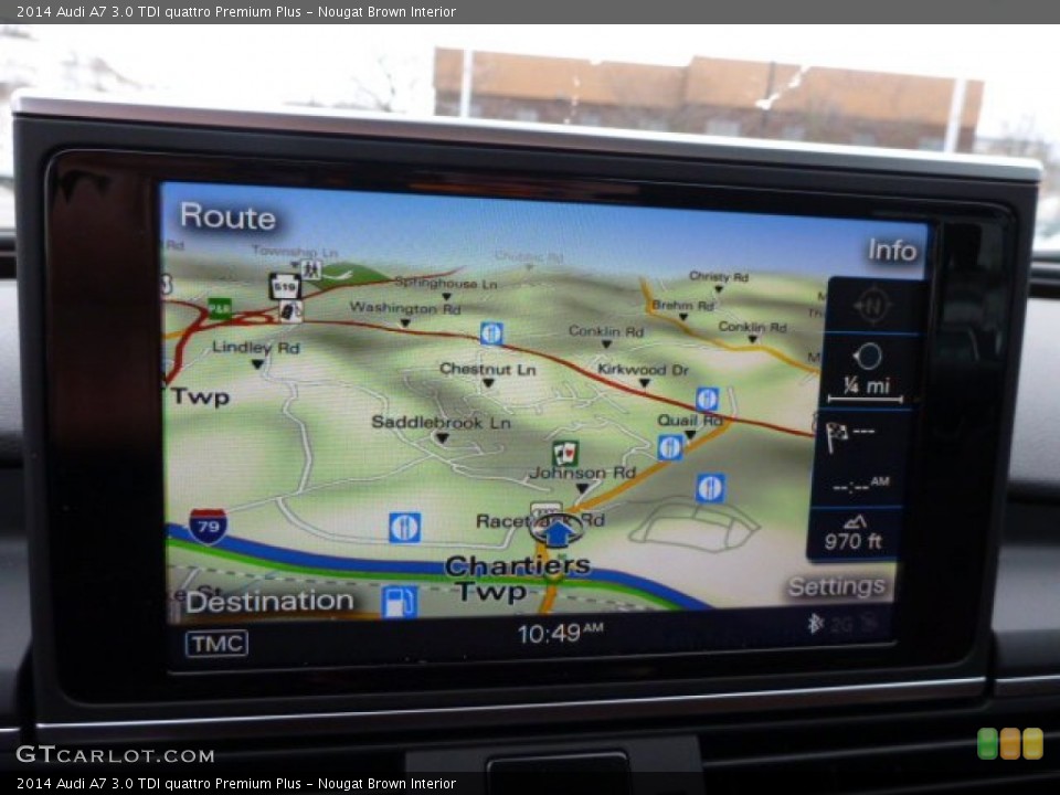 Nougat Brown Interior Navigation for the 2014 Audi A7 3.0 TDI quattro Premium Plus #90719194