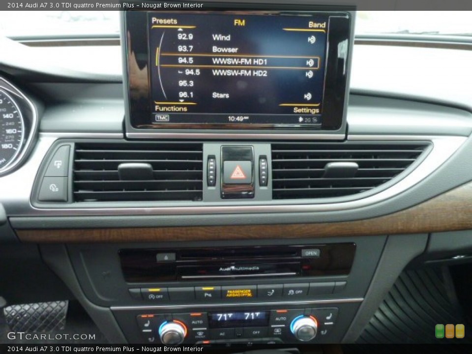 Nougat Brown Interior Controls for the 2014 Audi A7 3.0 TDI quattro Premium Plus #90719233